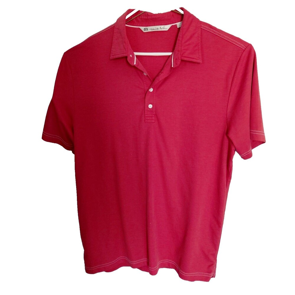 Travis Mathew Mens Golf Shirt Sz XL 100% Cotton  Rusty Red Color